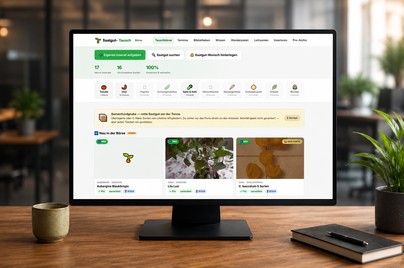 Saatgut-Tausch – Tauschbörse und digitales Saatgut-Archiv für Hobbygärtner